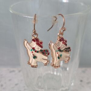 Festive Enamel Snowman Earrings